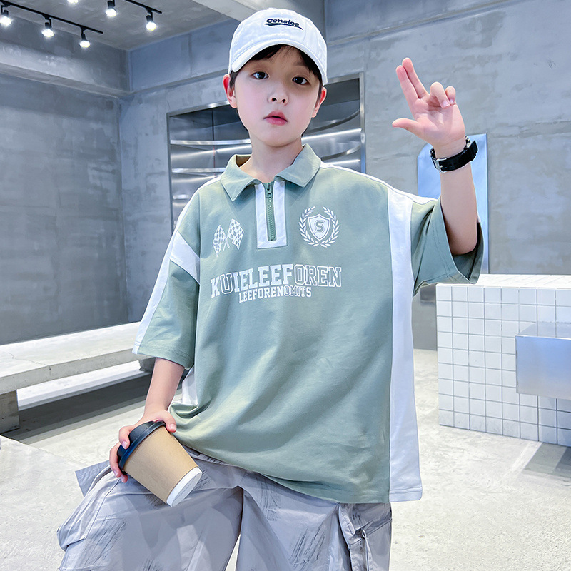 儿童装男童夏装POLO衫T恤2025新款中大童夏季男孩夏款纯棉短袖潮t