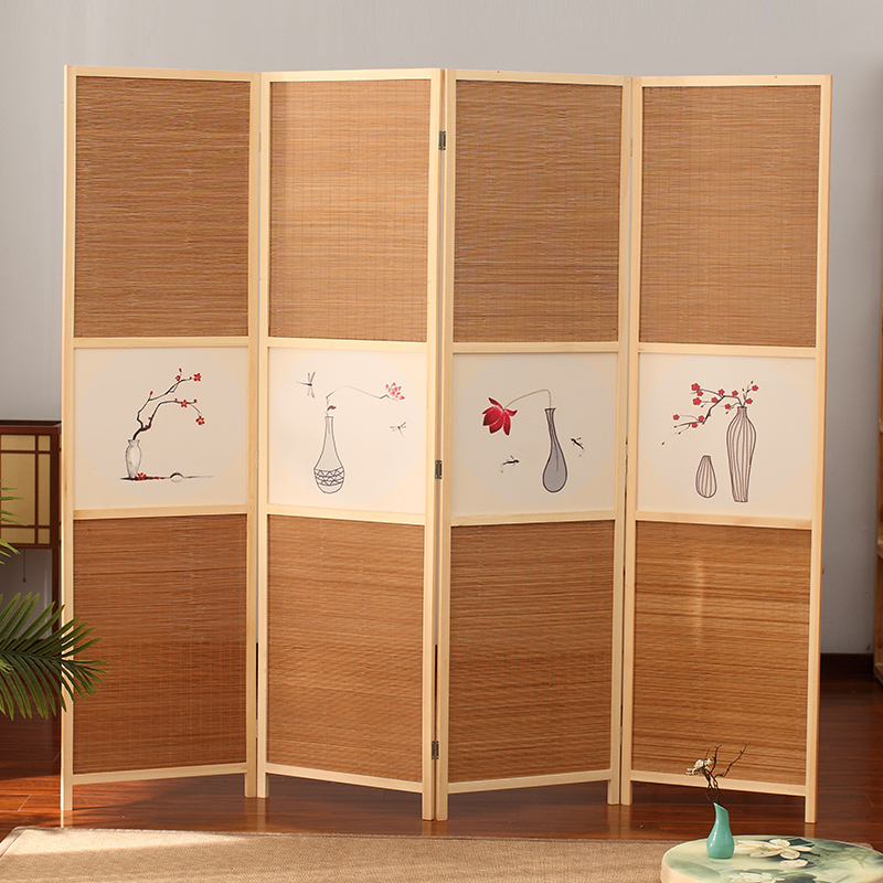 BONJEAN中式屏风隔断移动折屏折叠隔断折叠客厅简约现代实木办公室屏风高清大图