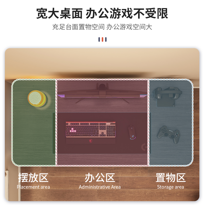 桌子简易出租屋家用工作电竞桌卧室办公桌学生学习书桌台式电脑桌高清大图