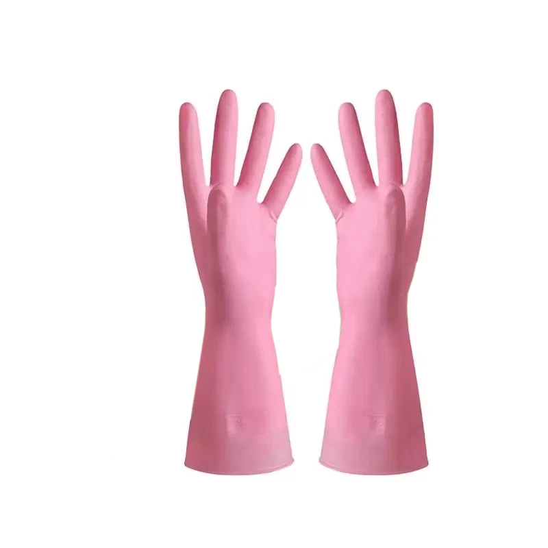 松丰 加厚橡胶手套牛筋手套 30cm*13.5cm(粉色) 副高清大图