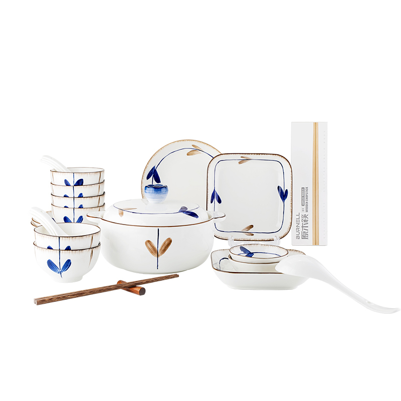 巴米樂(BAMILE) 古风雅韵陶瓷餐具 (32件套)BNL-C308 高温烧制 环保健康!