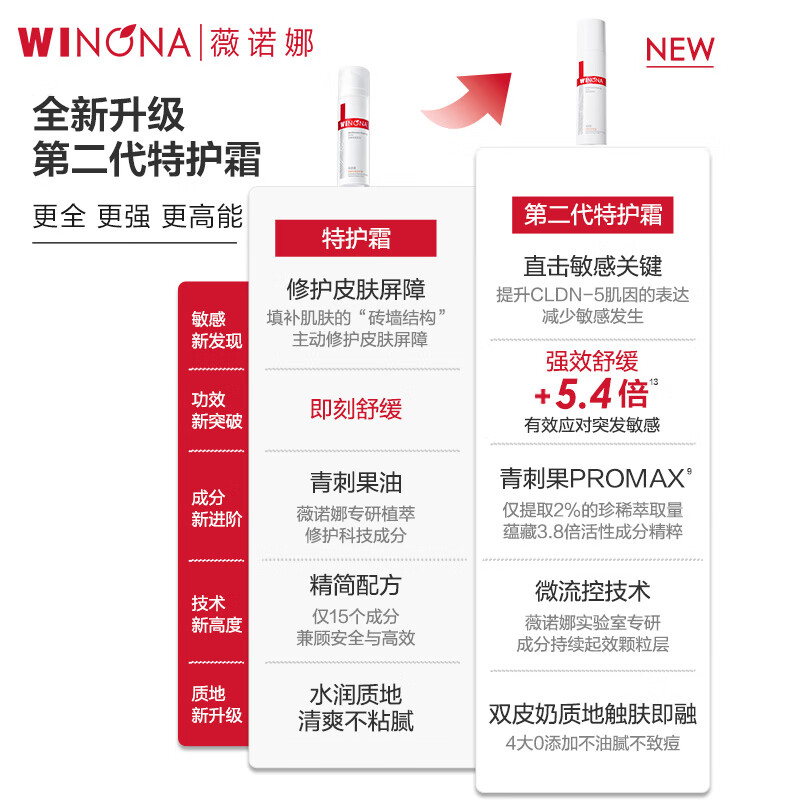 薇诺娜30g舒敏保湿特护霜 第二代(新版)VN5601高清大图