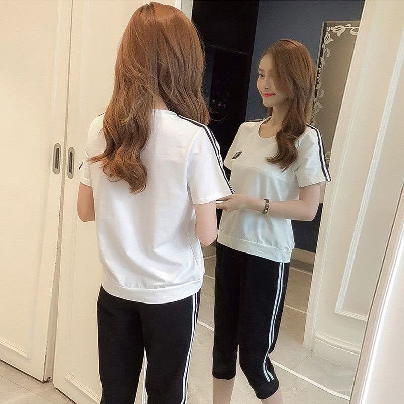 迪鲁奥(DILUAO)孕妇哺乳装2021夏季新款纯棉隐形哺乳短袖裤套装无托腹裤子图片