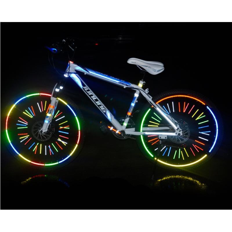 适用于自行车反光贴山地车贴纸死飞反光贴纸单车贴条夜骑车轮贴装备