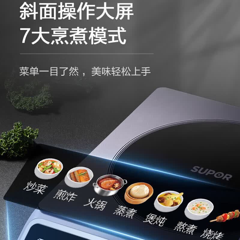 苏泊尔(SUPOR)电陶炉家用电磁炉低音低辐射双环独立控温2200W大功率 C22-CS60(规格:台)高清大图