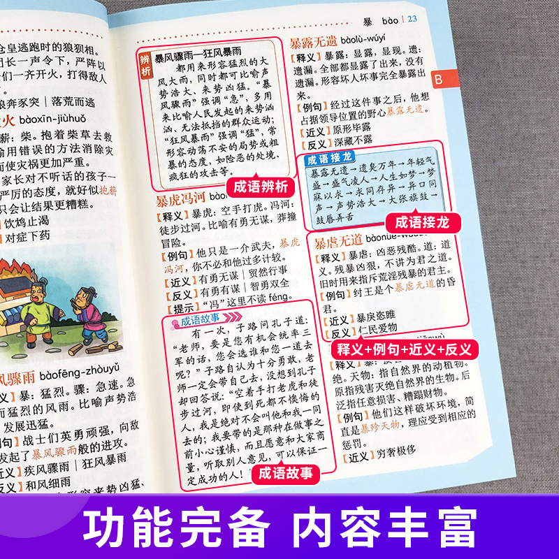 [正版]2022年成语词典小学生多功能大全中华成语大全词语字典带解释四字彩图彩色版中华现代汉语词语中小学字典大字典书高清大图