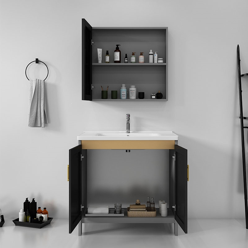 藤印象落地式太空铝浴室柜洗脸盆洗手盆柜组合陶瓷卫生间阳台洗漱台