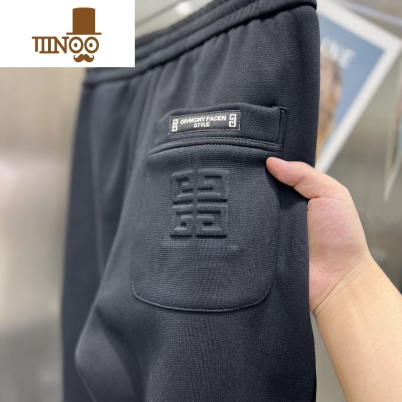 YANXU卫裤男秋季新款百搭束脚运动休闲裤子潮牌网红修身弹力小脚哈弹红高清大图