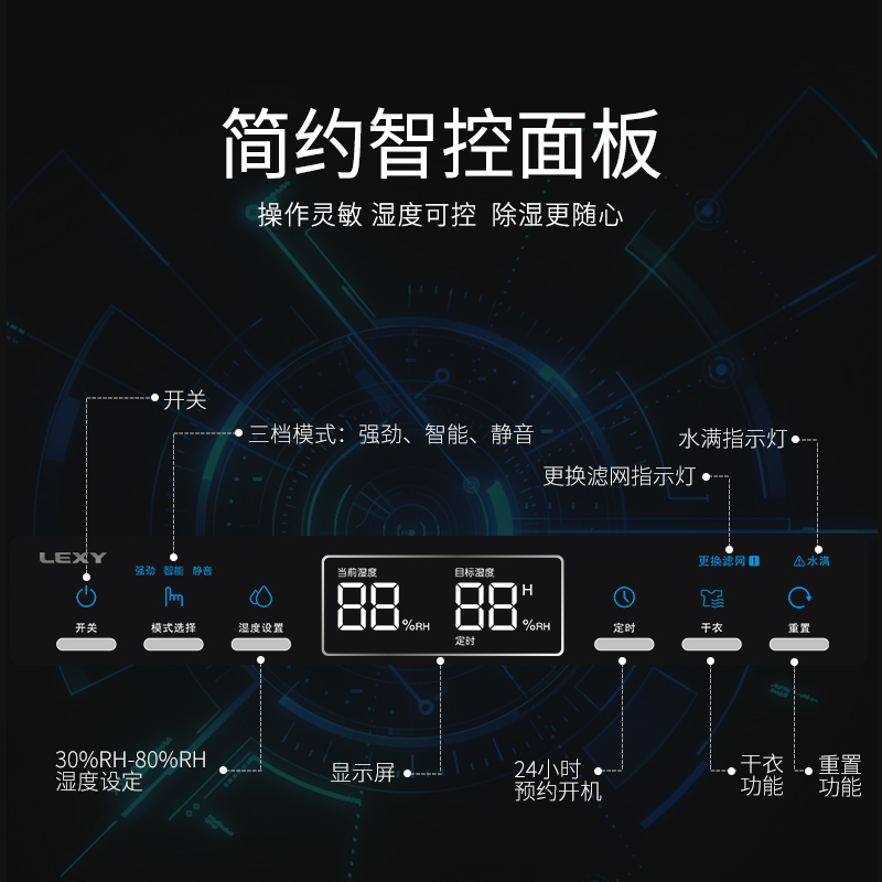 莱克(LEXY)除湿机DH180 地下室干燥机抽湿机 快速干燥