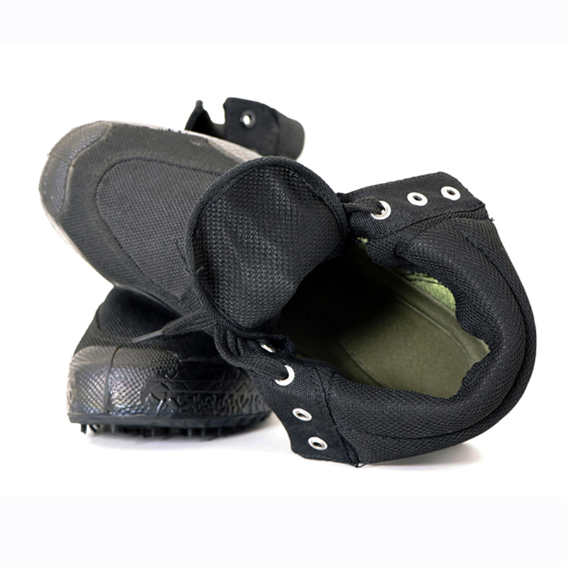 天鸣TM 黑色中腰帆布单鞋 劳保鞋 户外工作鞋 源头工厂可定制 38-46码 双高清大图