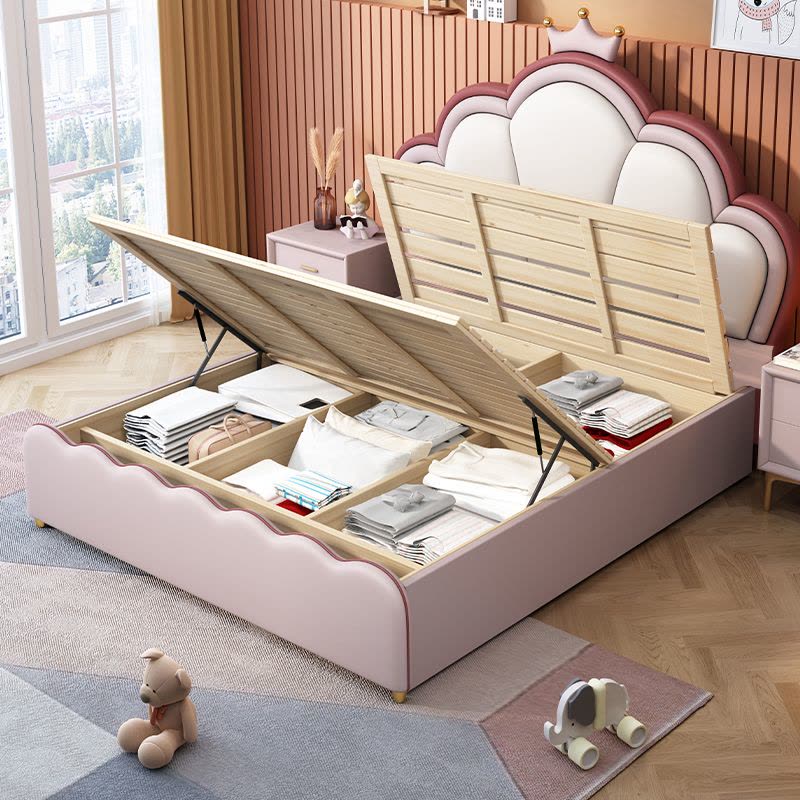 欧梵森 床 儿童床现代简约轻奢双人床实木床1.8m家用储物主卧床1.5m欧式大床软包意式极简皮艺床卧室家具图片