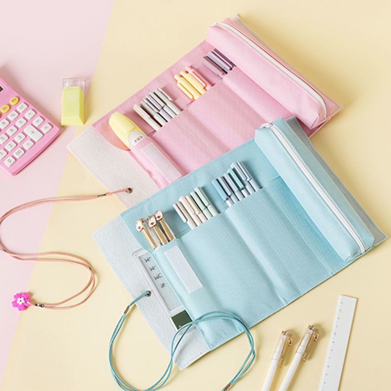 笔袋女生简约日系jk卷笔袋笔袋大容量笔袋女初中笔袋可爱高颜值日系