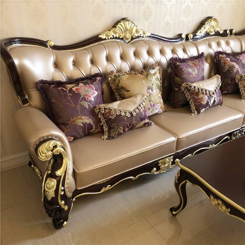 欧式沙发 转角贵妃组合l型沙发新古典别墅美式轻奢小户型客厅