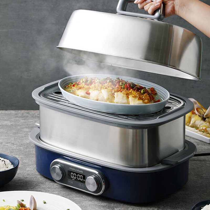 摩飞电蒸锅双层同蒸快速蒸炖火力强劲均匀速热材质厚实MR1168高清大图