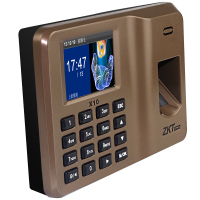 ZKTeco/熵基科技x10打卡机考勤机办公室指纹识别员工上班下班手指签到咖啡色高性价比