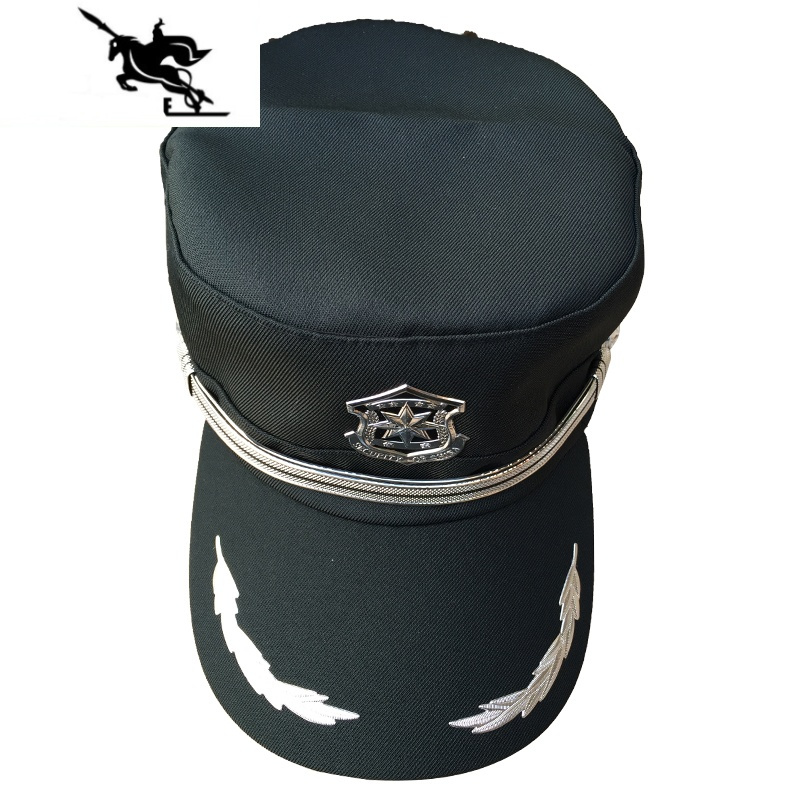 new lake新式保安帽夏季透气男款保安帽子夏天通用可调节黑色鸭舌作