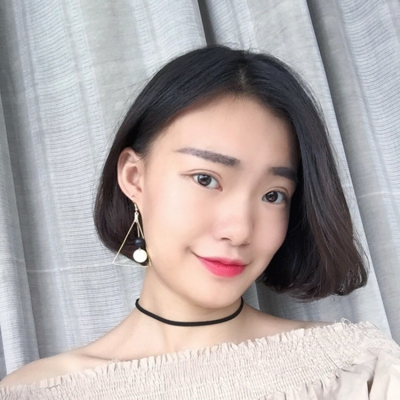 欧美夸张耳环长款耳环火山石无耳洞耳夹极简几何女式时尚耳饰送女朋友七夕情人节礼物