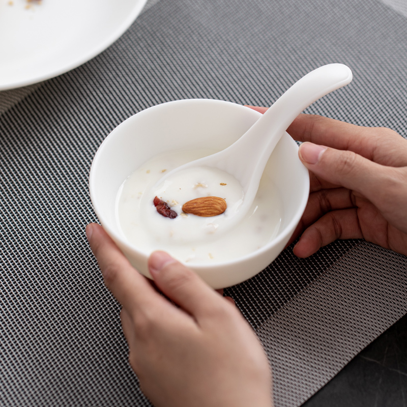 苏氏陶瓷(SUSHI CERAMICS)餐具套装中国白羊脂玉瓷高档餐碗16头餐具礼盒套装口径12.4cm高清大图