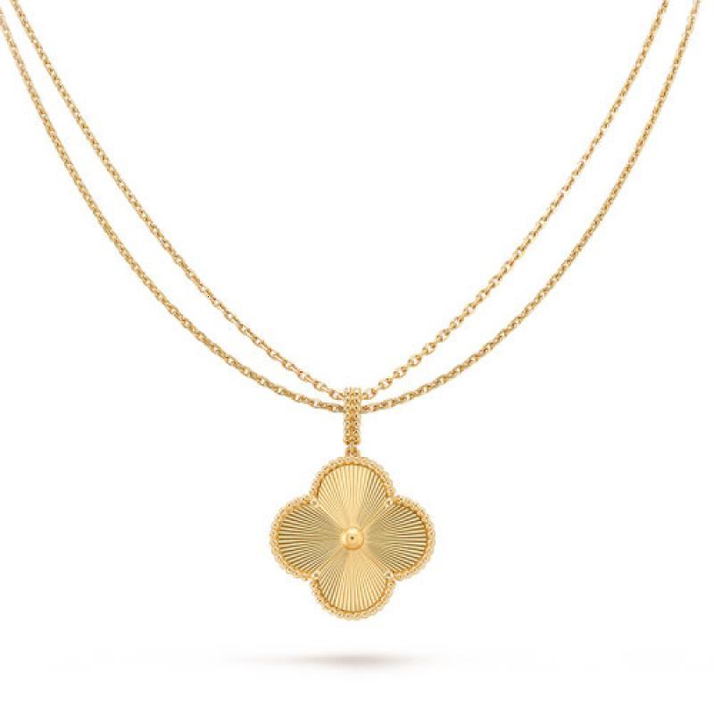 vancleefarpels梵克雅宝magicalhambra经典系列18k金金拉丝长款四叶草