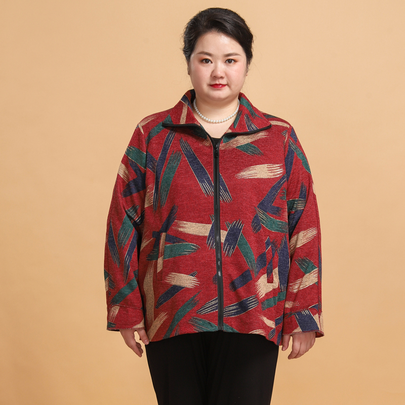 恋名媛胖老太太特大女装中老年春秋外套胖妈妈加肥加大码春装200斤