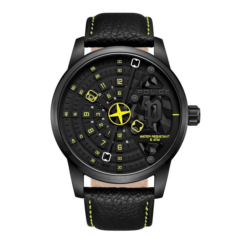 POLICE 男款欧美腕表石英表黑盘潮流碳纤维男士都市休闲腕间潮品