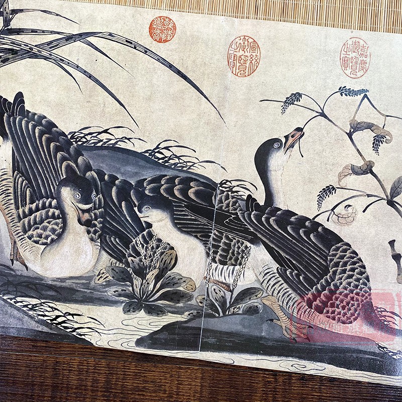 [正版]赵佶柳鸦芦雁图 池塘晚秋图 原色高清印制细节装裱临摹赏玩皆宜 经折装中国画典范范本绘画作品赏析爱好者教程 中国高清大图