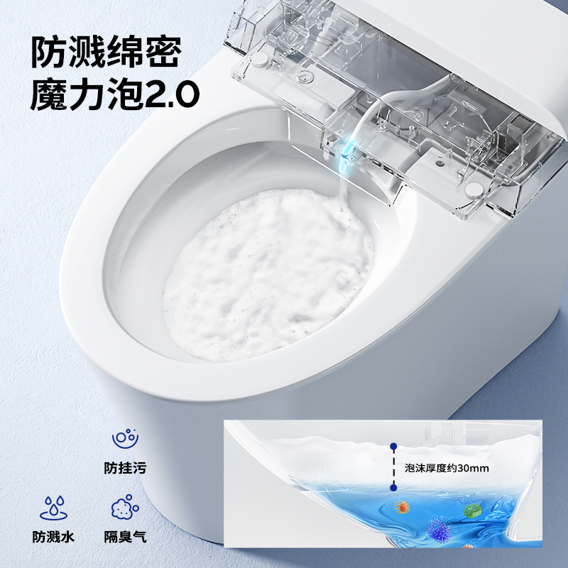 九牧（JOMOO）恒温抗菌压魔力泡免触翻盖NFC全功能轻智能马桶SQ8650高清大图