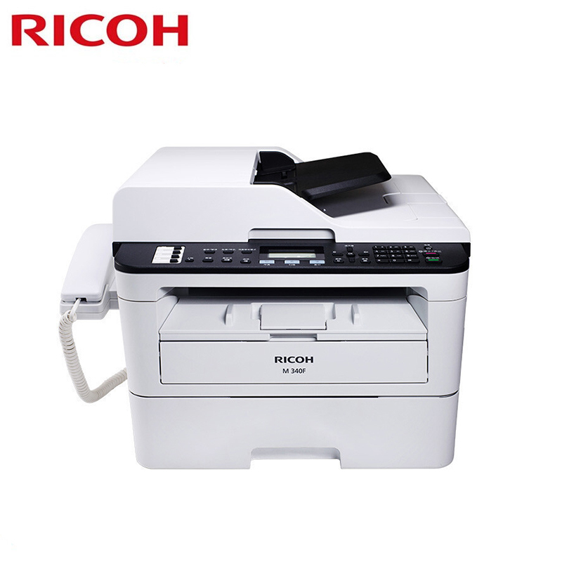 理光(Ricoh)M 340FW A4黑白激光四合一多功能一体机(双面打印/复印/扫描/传真/无线/有线)