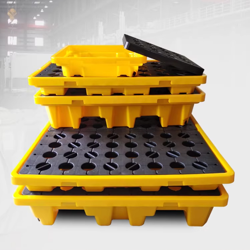 臻远ZY-TP-09防泄漏塑料托盘防渗漏托盘防潮货物托盘 四桶托盘款高清大图