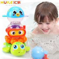 汇乐玩具(HUILE TOYS)水陆小纵队 569 戏水套装宝宝洗澡喷水乌龟婴儿浴室玩具