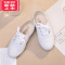 可莉允儿童小白鞋帆布童鞋幼儿园白球鞋男女童运动鞋系带白色六一网球鞋运动休闲鞋