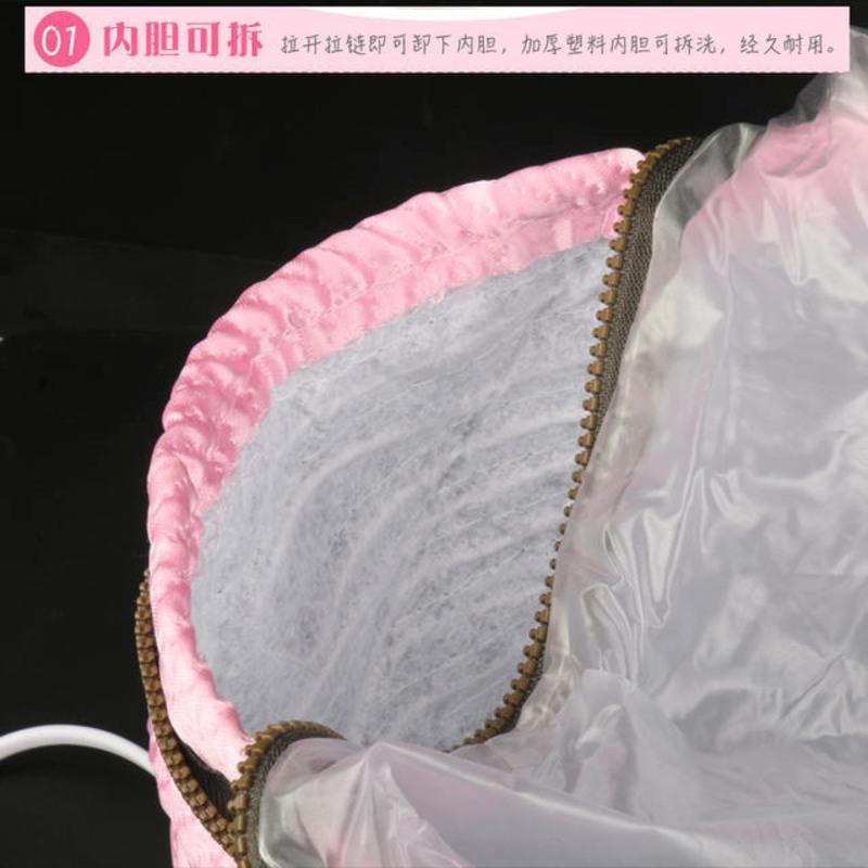 理发店加热烫发帽发膜发廊大号蒸发焗油机家用头发护理电热帽子 红色