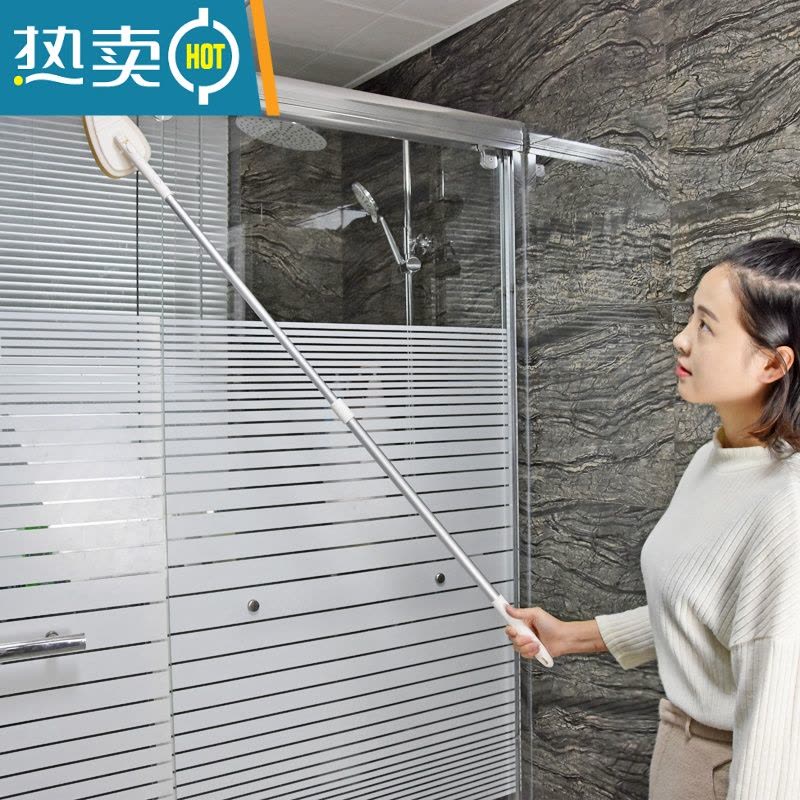敬平长柄卫生间清洁工具海绵刷洗墙壁瓷砖清洁刷浴室浴缸刷工具 1个伸缩杆+2海绵头刷子图片