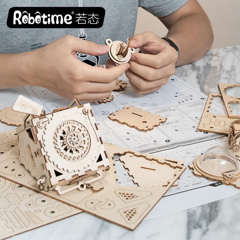 三维工匠盒音乐盒拼装木质创意diy手工制作玩具毕业生日女 三维工 AM480机器狗-音乐:ACCROSSTHEFIELD
