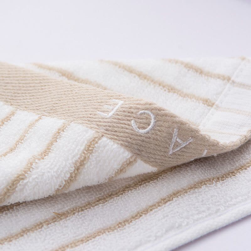 洁丽雅(grace)6450毛巾经典条纹系列2条装 72*34cm兰/棕经典条纹系列洗脸强吸水面巾图片