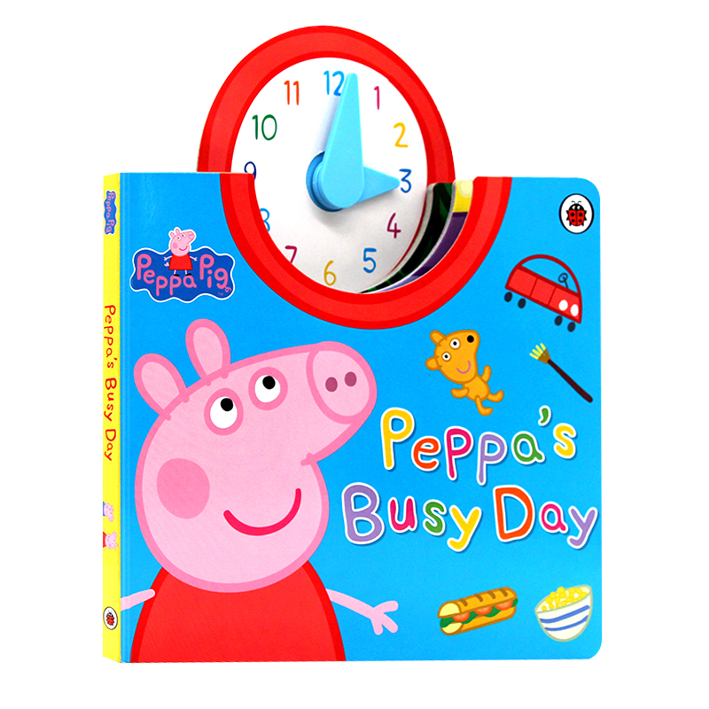[正版]粉红猪小妹忙碌的一天 时钟书英文原版绘本 Peppa Pig Peppa’s Busy Day 时间观念认知书高清大图