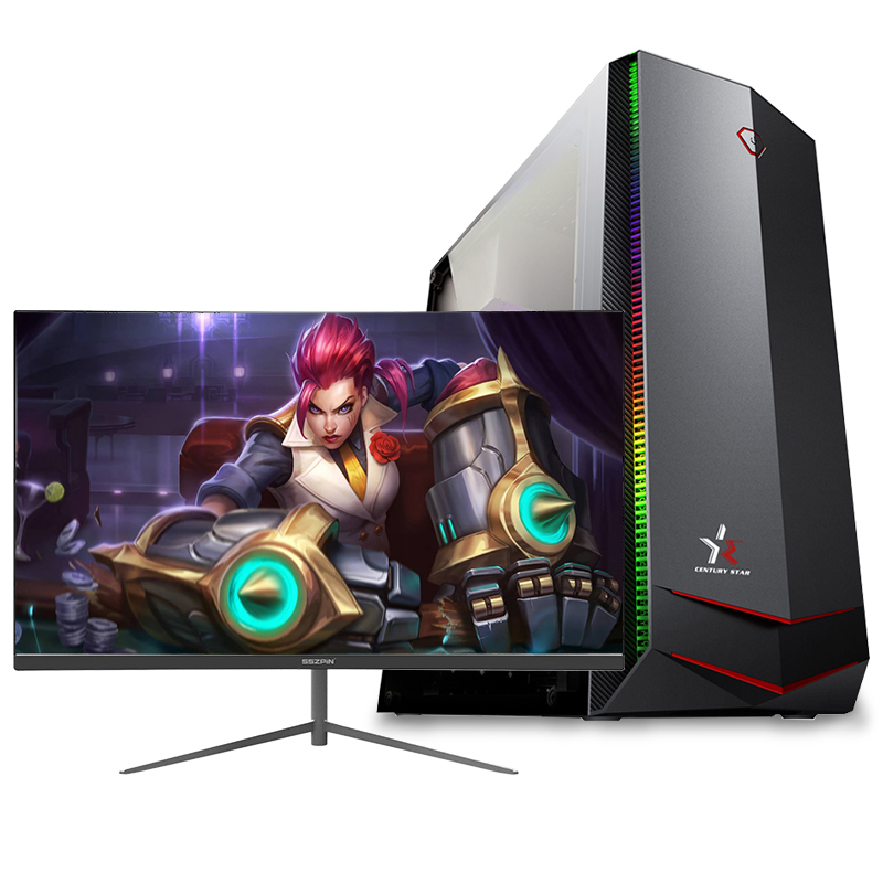 世纪之星 i9级八核E5 2660/GTX1050Ti 4G独显/16G内存/480G固态+500G机械盘 家用办公游戏电脑 台式机 DIY组装机电脑 台式电脑 电脑主机+24英寸