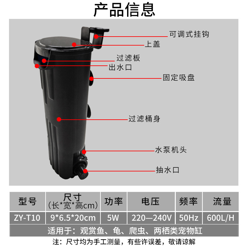 乌龟缸 浅水小鱼缸瀑布式小型迷你内置净水器高清大图