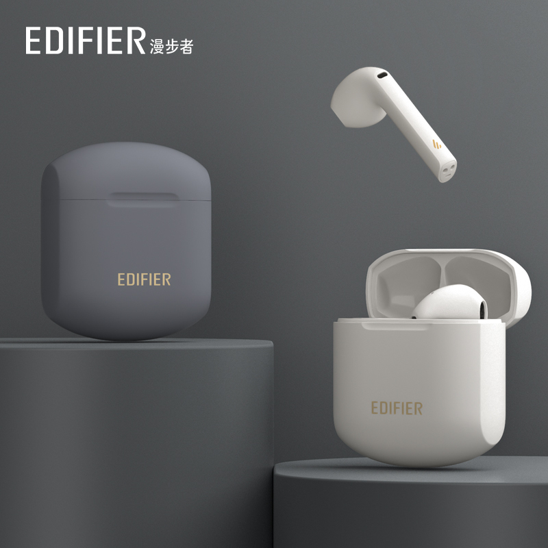 EDIFIER/漫步者 LolliPods PLUS无线蓝牙耳机真无线双耳入耳式耳塞运动 雅灰