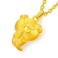 壹仟俩黄金吊坠 999足金吊坠通用 3D硬金十二生肖本命年萌宠小猪项坠定价黄金饰品