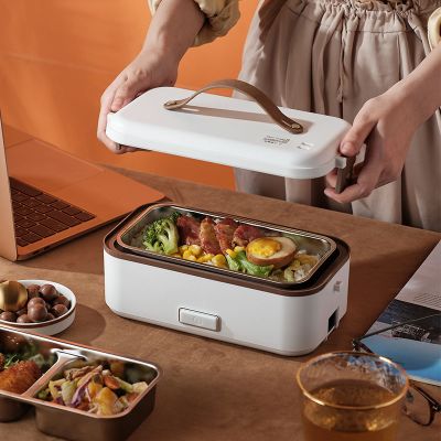 单层小宇青年午餐机热饭蒸饭热菜带饭神器上班族带盖加热插电饭盒成人