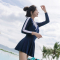 佑游泳衣女士2022新款ins风学生连体裙式保守游泳衣遮肚泳装