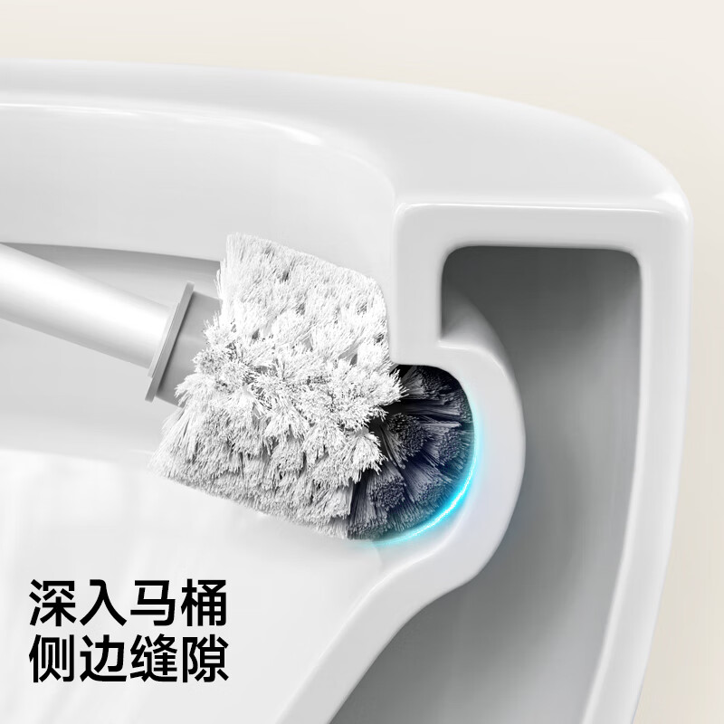 五月花 马桶刷子无死角洗厕所 马桶清洁神器圆头长柄带底座洁厕刷高清大图