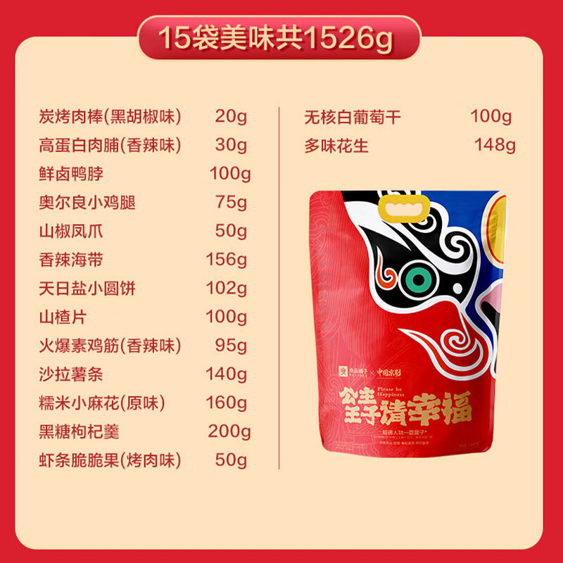 良品铺子零食礼盒装每日坚果零食干果混合公主王子请幸福1526g高清大图