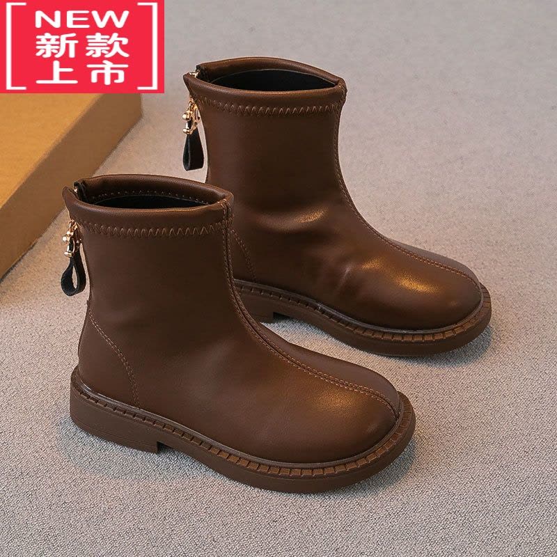 可莉允儿童马丁靴2021冬季新款女童靴子加绒二棉短靴皮靴公主鞋英伦风潮图片