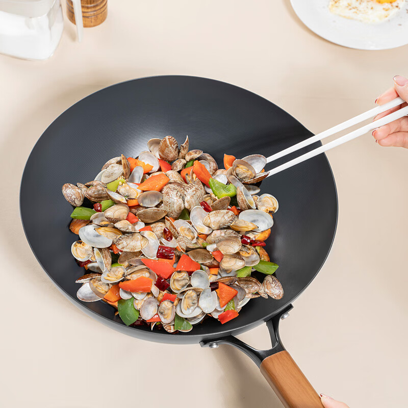 德铂(Debo) DEP-DS398 卡福 无涂层精铁炒锅 32cm高清大图