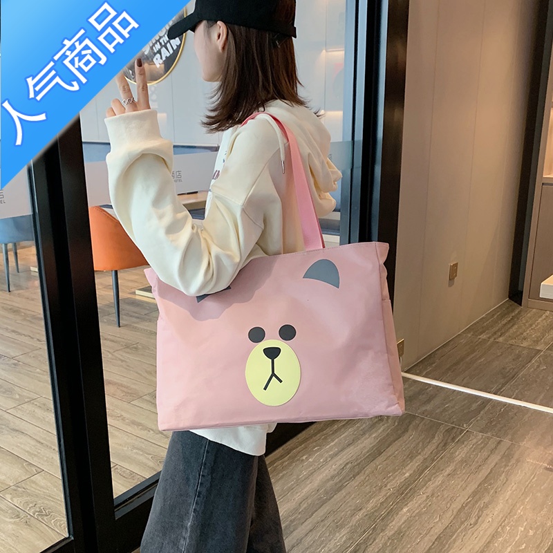 FENGHOU手提旅行包女单肩行李包韩版大容量轻便旅李袋防水运动健身包旅行包男女高清大图