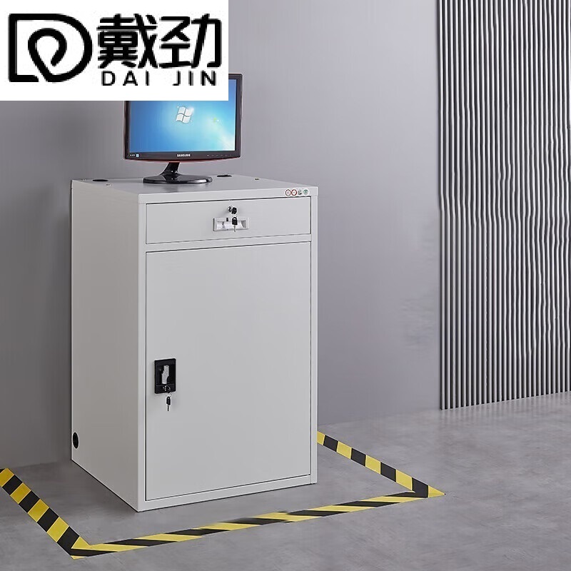 戴劲PC工业电脑监控机箱柜机一体机网络柜工业机柜 灰白-不带轮单柜高清大图