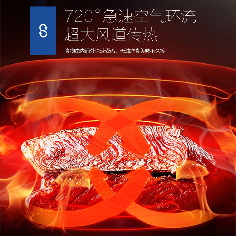 海尔Haier家用机械款7升空气炸锅开盖断电360°全天窗设计HA-M71S高清大图
