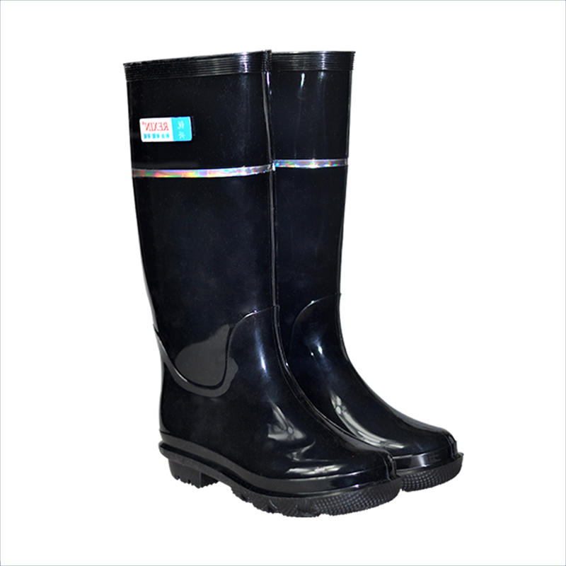 REXIN 企业专享 PVC橡塑雨靴 防油 防酸 防碱 防机械油 防水靴 蓝布